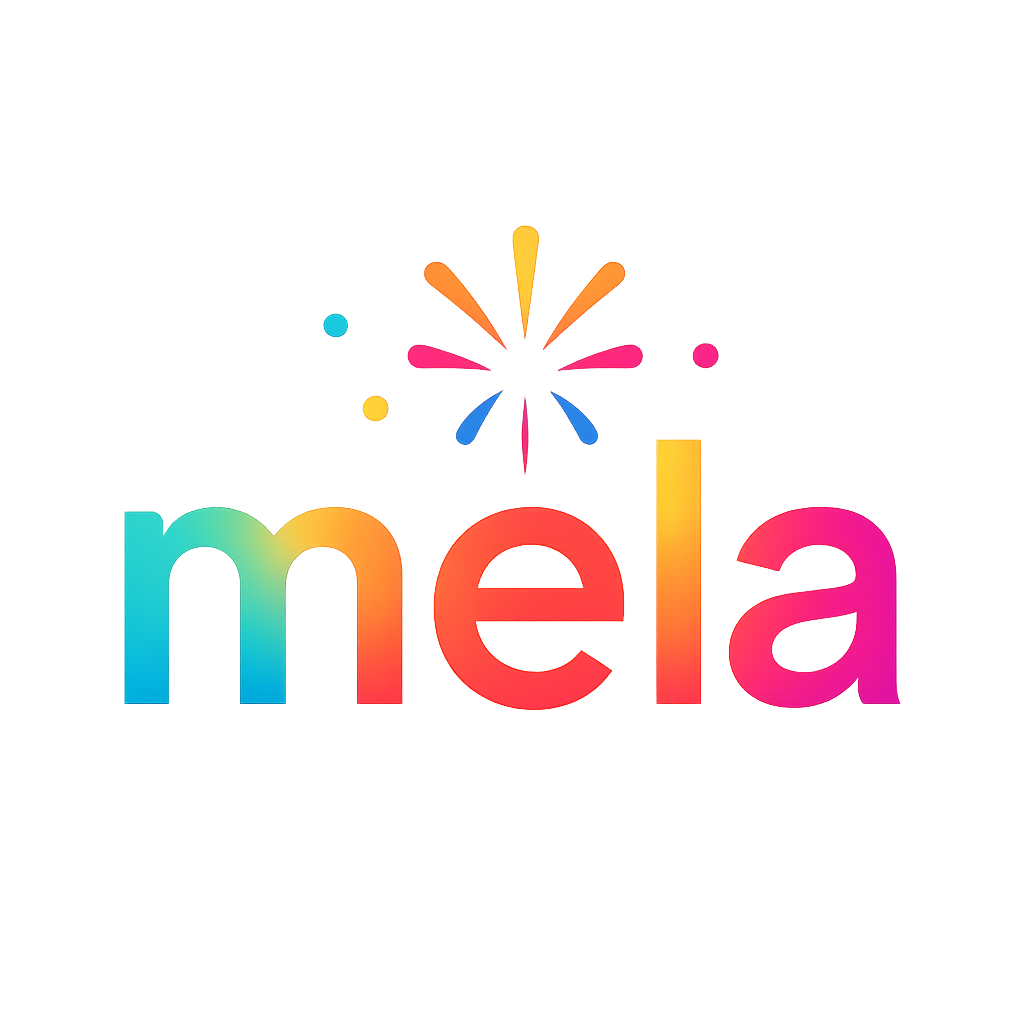 Mela — colorful festival logo